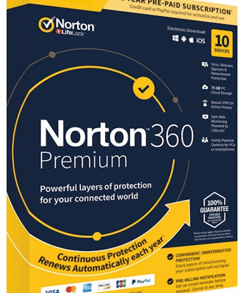 Norton 360 Premium - 10 Devices 1 Year Key EUROPE